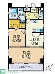 メルヴェイユー薬院 2LDKの間取図画像