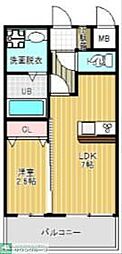 ライフフィールド貝塚駅前 1DKの間取図画像