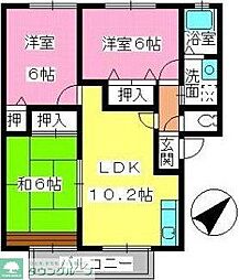 ティアラ大橋南A 3LDKの間取図画像