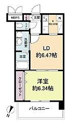 レジディア天神 1LDKの間取図画像
