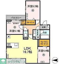 トリシア長丘 3LDKの間取図画像