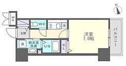 アルファレガロ大橋 1Kの間取図画像