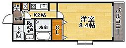 ピュアドーム箱崎アネックス 1Kの間取図画像