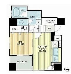 ライオンズ赤坂セントマークス 1DKの間取図画像