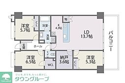 アイランドシティインフィニガーデンS棟 3SLDKの間取図画像
