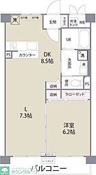 カーサリナート東比恵 1LDKの間取図画像