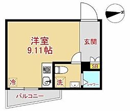 ガレット藤崎南 ワンルームの間取図画像