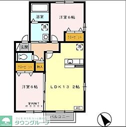 オリオンA 2LDKの間取図画像