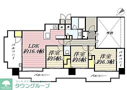 エイルマンション千早駅前 3LDKの間取図画像