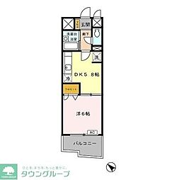 フォルスト平尾 1DKの間取図画像