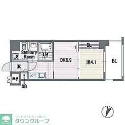 レジディア警固 1DKの間取図画像