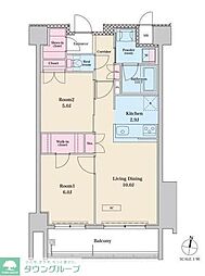 RJRプレシア六本松 2LDKの間取図画像