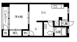 昌栄マンション 1DKの間取図画像