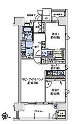 サンメゾン大濠公園北 2LDKの間取図画像