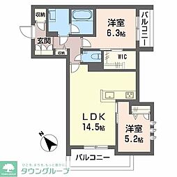 コンフォート H2026 2LDKの間取図画像