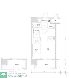 エンクレスト博多PARKSIDE 1LDKの間取図画像