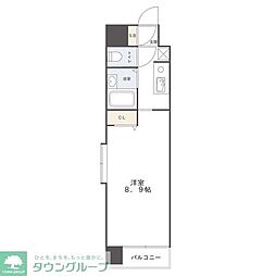 コモンハウス渡辺通り 1Kの間取図画像