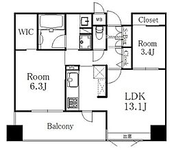エンクレスト博多プレミア 2LDKの間取図画像