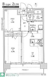 ラファセエスティーロ箱崎駅前 2LDKの間取図画像