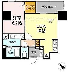 ウィスタリアレジデンス博多 1LDKの間取図画像