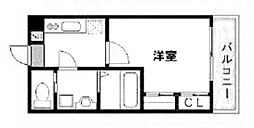 サヴォイ天神クォーター 1Kの間取図画像