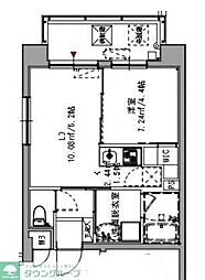 リアンシエルブルー香椎宮前 1DKの間取図画像