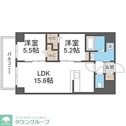 博多グランドレジデンス 2LDKの間取図画像