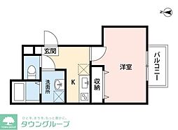 福岡市博多区麦野4丁目アパート 1Kの間取図画像