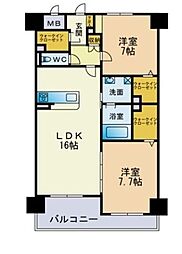 ラ・シルフィード博多駅南 2LDKの間取図画像