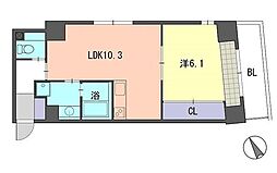 レジデンス住吉 1LDKの間取図画像