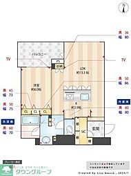 アイランドシティオーシャン&フォレストタワーレジデンスウエスト棟 1LDKの間取図画像