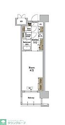 RJRプレシア博多パークレジデンス 1Kの間取図画像