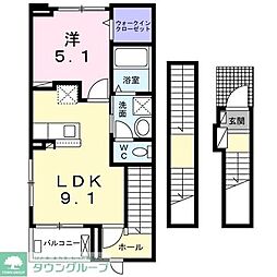 ソレアードヴィラ 1LDKの間取図画像