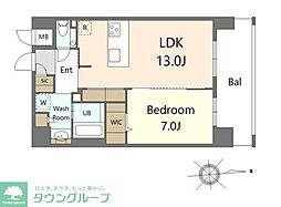 S-RESIDENCE大手門awesome 1LDKの間取図画像