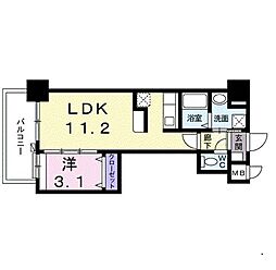 ルピナス天神 1LDKの間取図画像