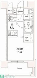 エンクレスト香椎駅前 1Kの間取図画像