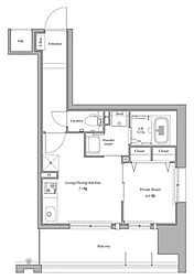 ネストピア博多グランドステージ3 1LDKの間取図画像