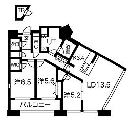 センターマークスタワー 3LDKの間取図画像
