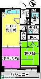 アメニティ丸善 2LDKの間取図画像