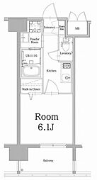 エンクレスト大手門GLOW 1Kの間取図画像