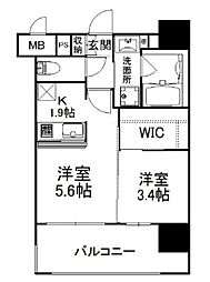 エンクレスト薬院NOBLE 2Kの間取図画像