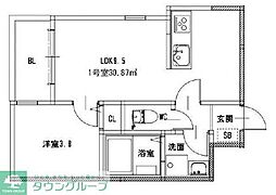 Valentia諸岡 1LDKの間取図画像