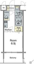 エンクレスト天神TERRACE 1Kの間取図画像