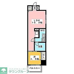 レジデンシャルヒルズアネックススイート 1LDKの間取図画像