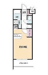 グランパーク天神 ワンルームの間取図画像
