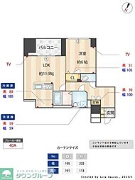 S-FORT警固タワー 1LDKの間取図画像
