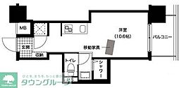 レジディア西新 ワンルームの間取図画像