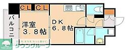 アソシアグロッツオ博多サザンテラス 1DKの間取図画像