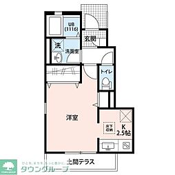 アムール椿 1Kの間取図画像
