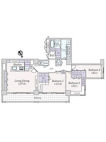 間取り 代官山アドレス 33階/-